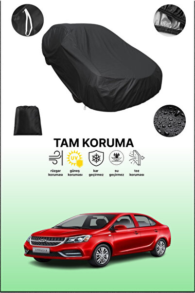 dokaca غطاء سيارة متوافق مع سيارة شيري أريزو 3 باللون الأسود، غطاء واقي، غطاء سيارة