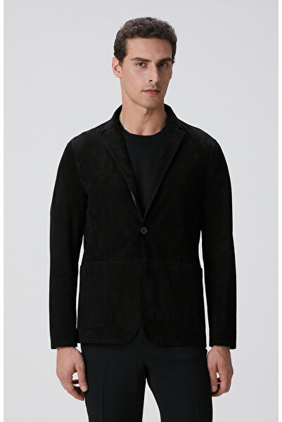 Network Siyah Çift Taraflı Deri Ceket