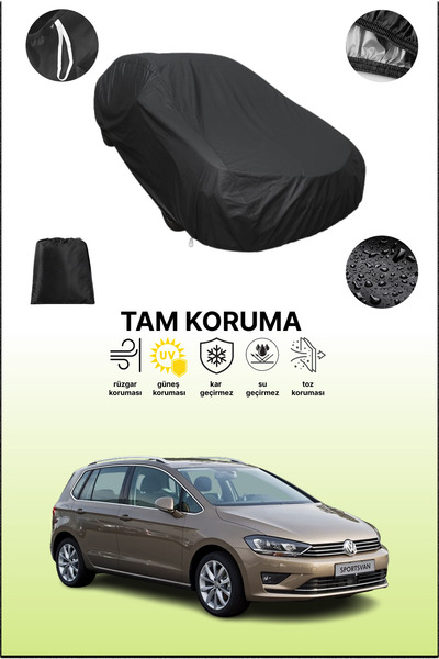dokaca غطاء سيارة متوافق مع فولكس فاجن جولف سبورتسفان 2014 - 2017، غطاء واقي، غطاء سيارة أسود