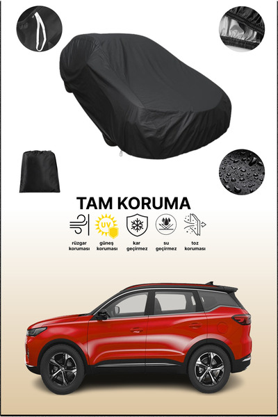 dokaca غطاء سيارة متوافق مع سيارة شيري تيجو 7 2 باللون الأسود، غطاء واقي، غطا...