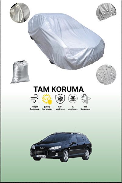 dokaca Gray Peugeot 407 Sw Compatible Auto Tarpaulin, Car Tarpaulin, Protecti...