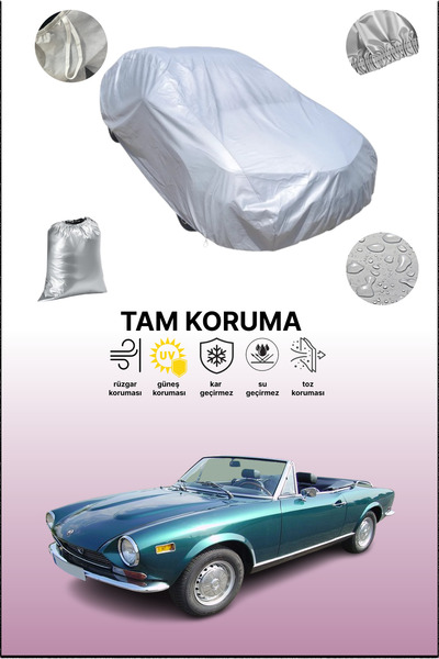 dokaca غطاء سيارة رمادي متوافق مع فيات 124 سبورت سبايدر 1966 - 1969، غطاء سيارة، غطاء واقي