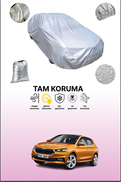 dokaca غطاء سيارة رمادي متوافق مع سكودا فابيا هاتشباك، غطاء سيارة، غطاء واقي