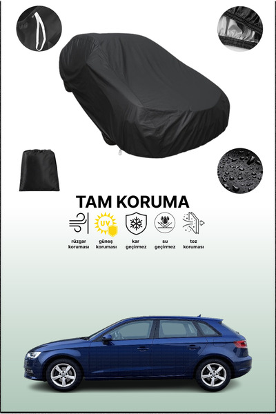 dokaca غطاء سيارة متوافق مع أودي A3 سبورتباك (5 أبواب) 2012 - 2021، غطاء واقي، غطاء سيارة أسود