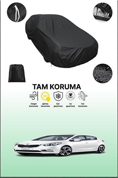 dokaca غطاء سيارة متوافق مع سيارة كيا سيراتو 3 هاتشباك باللون الأسود، غطاء واقي، غطاء سيارة
