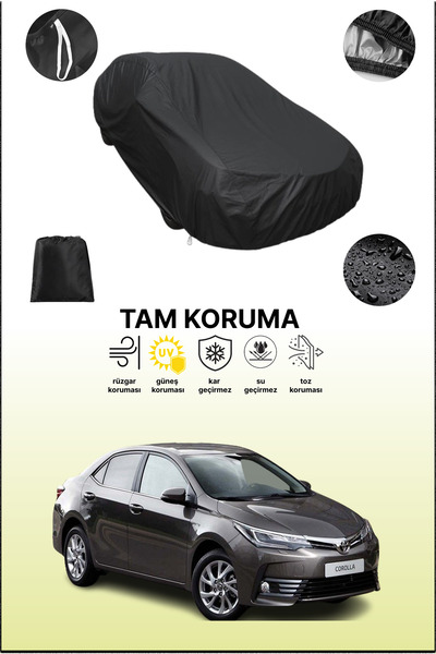 dokaca غطاء سيارة متوافق مع تويوتا كورولا الأمريكية 2016 - 2018، لون أسود، غط...