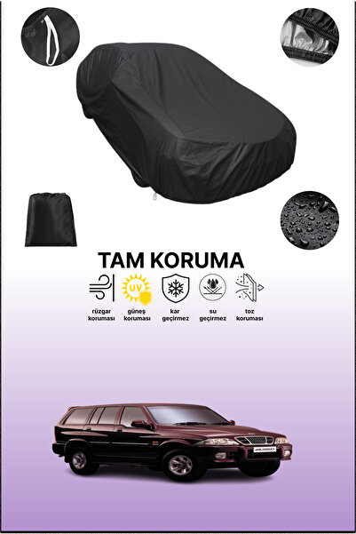 dokaca غطاء سيارة متوافق مع سانغ يونغ موسو سبورتس 1998 - 2005، أسود اللون، غطاء واقي، غطاء سيارة