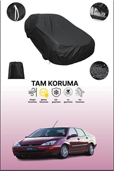 dokaca غطاء سيارة متوافق مع فورد فوكس أسود بأربعة أبواب 1999 - 2001، غطاء واق...