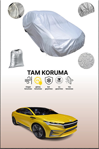 dokaca غطاء سيارة متوافق مع سيارة سكودا فيجن 4 باللون الرمادي، غطاء سيارة، غطاء حماية