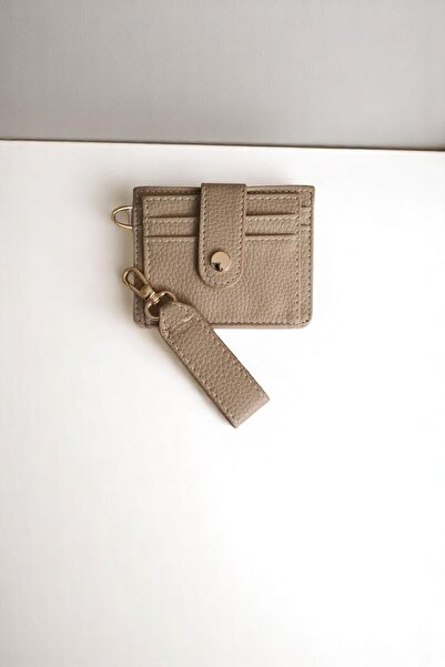 Classbag Kadın Krem Anahtarlık Ve Kartlık Detaylı Mini Cüzdan