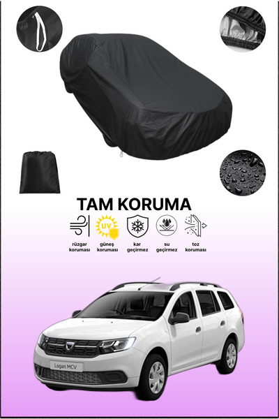 dokaca غطاء سيارة أسود متوافق مع داسيا لوجان إم سي في، غطاء واقي، غطاء سيارة