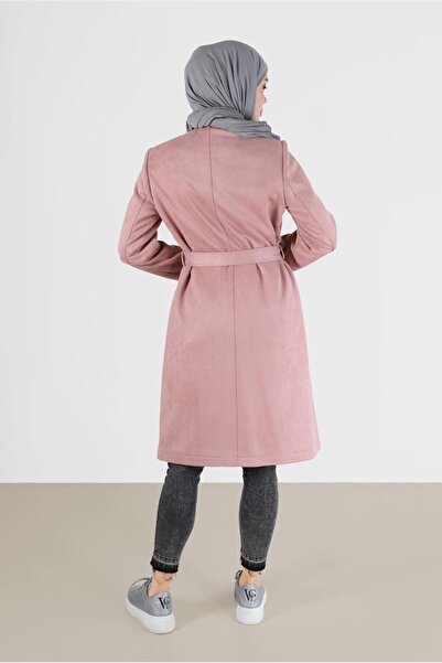 Alvina PÜSKÜLLÜ ZIMBA DETAYLI SÜET TRENÇKOT 10456