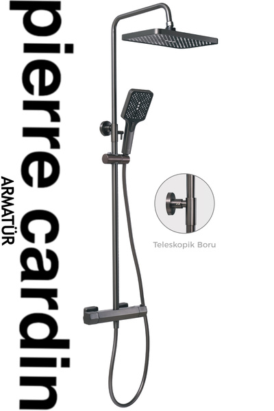 Pierre Cardin MOLT GUN METAL TERMOSTATİK DUŞ SİSTEMİ