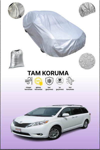 dokaca Gray Toyota Sienna 3 Compatible Auto Tarpaulin, Car Tarpaulin, Protect...