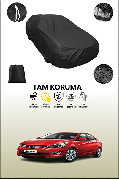 dokaca غطاء سيارة متوافق مع سيارة هيونداي سولاريس 1 سيدان باللون الأسود، غطاء...