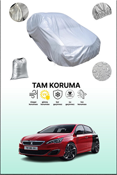 dokaca Gray Peugeot 308 Gti 2015 - 2017 Compatible Auto Tarpaulin, Car Tarpau...