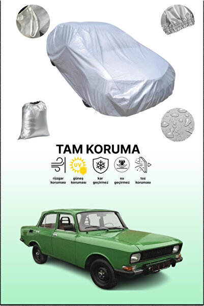 dokaca غطاء سيارة متوافق مع موسكفيتش 21406 باللون الرمادي، غطاء سيارة، غطاء واقي