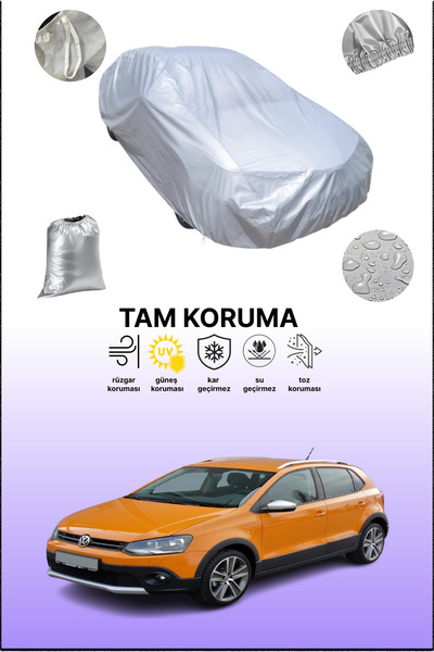 dokaca غطاء سيارة رمادي متوافق مع فولكس فاجن كروس بولو 5، غطاء سيارة، غطاء واقي