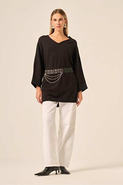 FTZ WOMEN Women's Bat Cut Tunic Black 20724