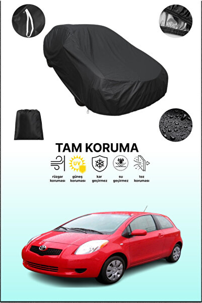 dokaca غطاء سيارة متوافق مع تويوتا ياريس سوداء ذات 3 أبواب موديلات 2008 - 201...