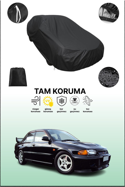 dokaca غطاء سيارة متوافق مع ميتسوبيشي لانسر إيفولوشن 3 باللون الأسود، غطاء واقي، غطاء سيارة