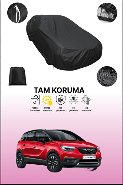 dokaca غطاء سيارة متوافق مع أوبل كروس لاند إكس باللون الأسود، غطاء واقي، غطاء سيارة