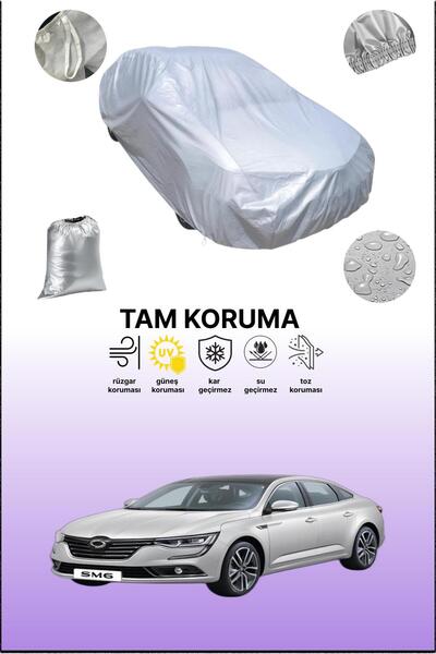 dokaca Gray Renault Samsung Sm6 Compatible Auto Tarpaulin, Car Tarpaulin, Pro...