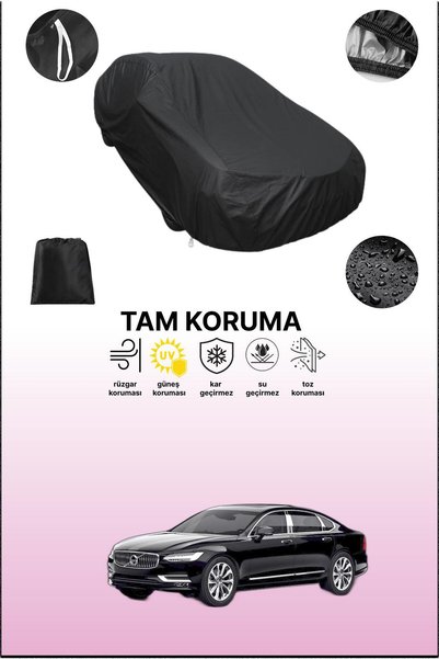 dokaca Siyah Volvo S90 L Uyumlu Araba Brandası, Koruyucu Örtü, Oto Branda