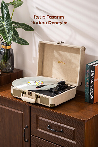 Fressi Dahili Hoparlörlü Pikap Müzik Kutusu Usb+Rca+Bluetooth FR-P101 Zenitte