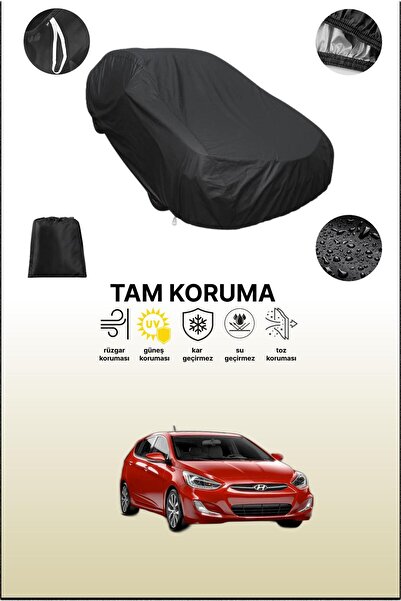 dokaca غطاء سيارة متوافق مع هيونداي أكسنت 4 هاتشباك، غطاء واقي، غطاء سيارة أسود