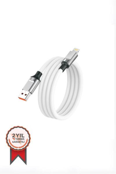 Torima Şarj Kablosu Lightning Silikon 3.0A Data Kablo U15 Beyaz