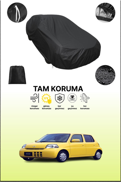 dokaca غطاء سيارة أسود متوافق مع دايهاتسو إيس، غطاء واقي، غطاء سيارة