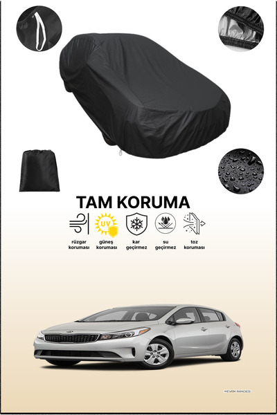 dokaca غطاء سيارة متوافق مع كيا فورتي 2018 - 2021 باللون الأسود، غطاء واقي، غ...