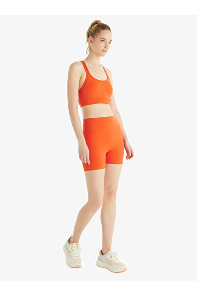 Blackspade Women's High Waist Gathering Effect Matte Biker Leggings Cycling Leggings 70593 - Coral