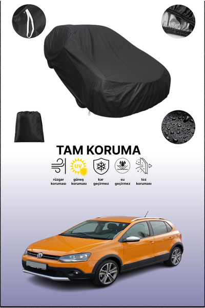dokaca غطاء سيارة أسود متوافق مع فولكس فاجن كروس بولو 5، غطاء واقي، غطاء سيارة