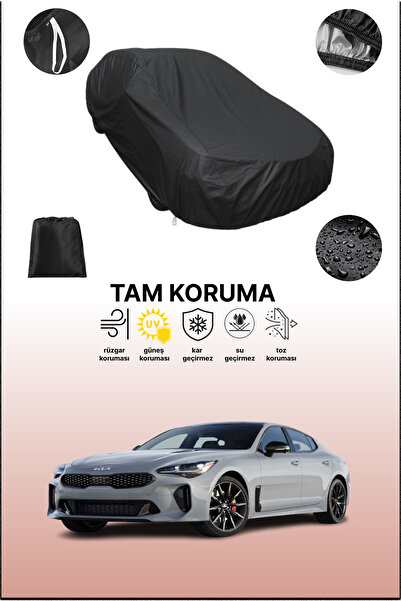 dokaca غطاء سيارة متوافق مع كيا ستينجر باللون الأسود، غطاء واقي، غطاء سيارة