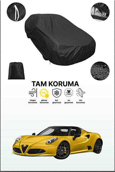 dokaca غطاء سيارة متوافق مع سيارة ألفا روميو 4c سبايدر باللون الأسود، غطاء وا...