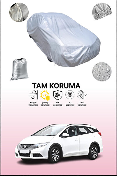 dokaca Gray Honda Civic Tourer 2013 - 2021 Compatible Auto Tarpaulin, Car Tar...