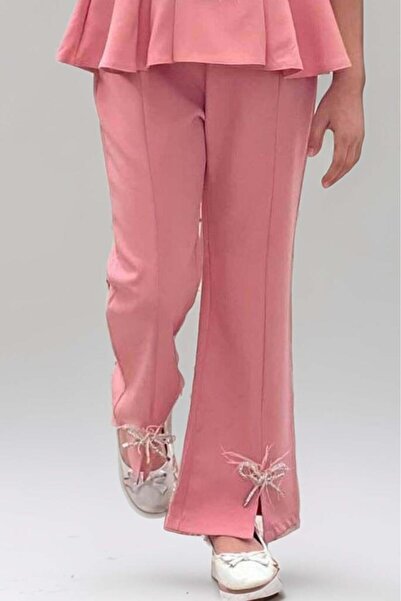 Riccotarz Lány cipzár és öv részletes duplasoros gallér, rózsaszín alsó és felső szett