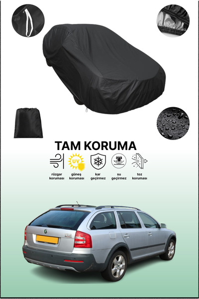dokaca غطاء سيارة أسود متوافق مع سكودا أوكتافيا 2 سكاوت، غطاء واقي، غطاء سيارة