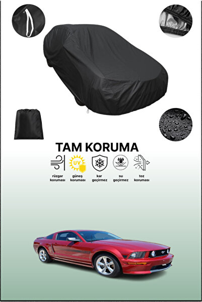 dokaca Black Ford Mustang V Compatible Car Tarpaulin, Protective Cover, Auto ...