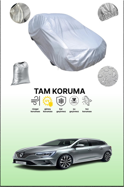 dokaca Gray Renault Megane Estate Gt 2016 - 2021 Compatible Auto Tarpaulin, C...