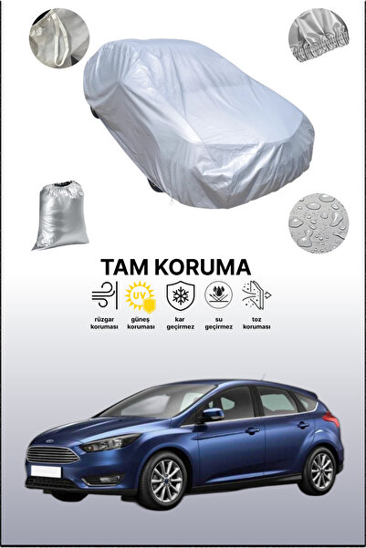 dokaca غطاء سيارة رمادي متوافق مع فورد فوكس 3 هاتشباك، غطاء سيارة، غطاء واقي