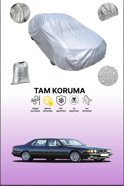 dokaca غطاء سيارة رمادي متوافق مع بي إم دبليو الفئة السابعة (E32) 1986 - 1994، غطاء سيارة، غطاء واقي