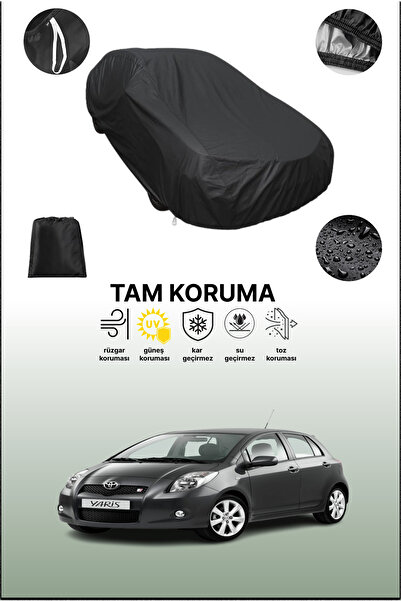 dokaca غطاء سيارة متوافق مع تويوتا ياريس تي إس 5 أبواب 2007 - 2010، أسود اللو...