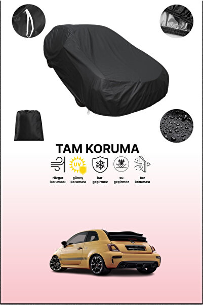 dokaca Black Fiat 595C Abarth 2016 - 2021 Compatible Car Tarpaulin, Protectiv...