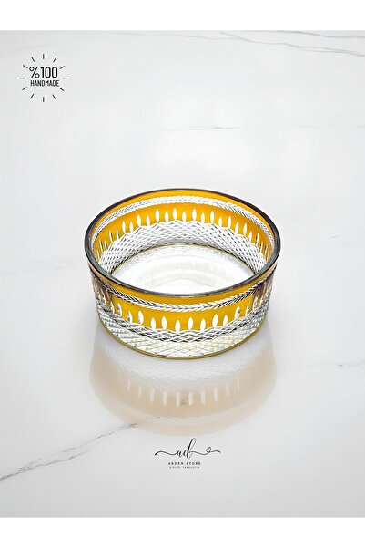 AKDEN STORE Crystal Decor Colored Glass Bowl / Tableware Presentation Bowl / Salad Bowl