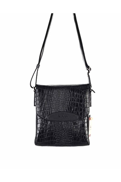 Aka Deri حقيبة كتف جلدية سوداء 373 12