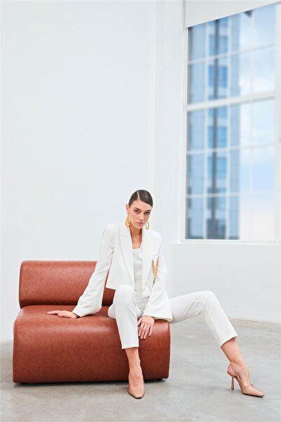 Sateen Штани з ланцюговими аксесуарами - Екрю