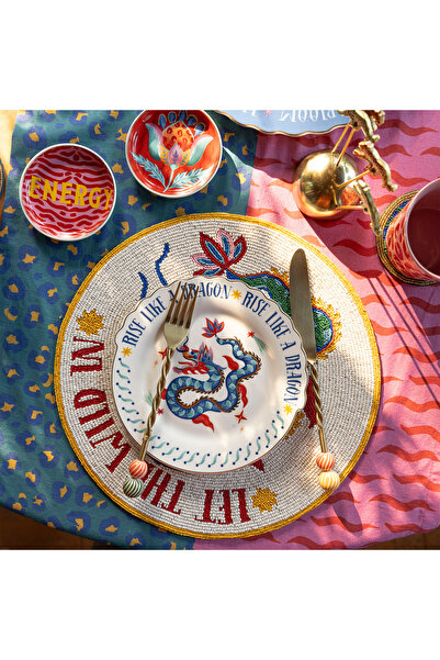 Zsa Zsa Zsu Luohu Porselen Pasta Tabağı 20 Cm Renkli